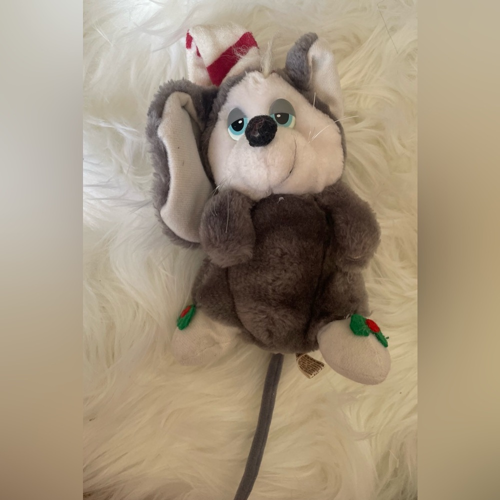 Vintage Applause 1987 Mouse Plush Christmas small Stuffed Animal Toy